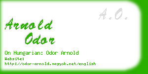 arnold odor business card